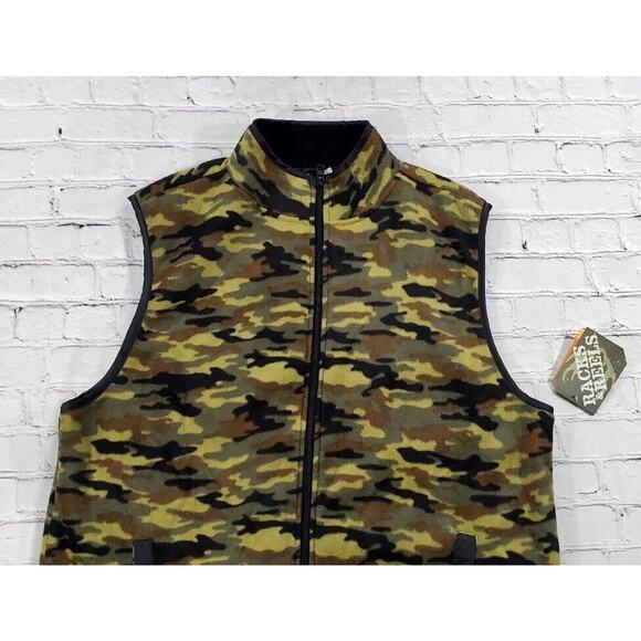 Racks & Reels Green Camo Fleece Lined Vest MENS SIZE XL - Picture 2 of 6